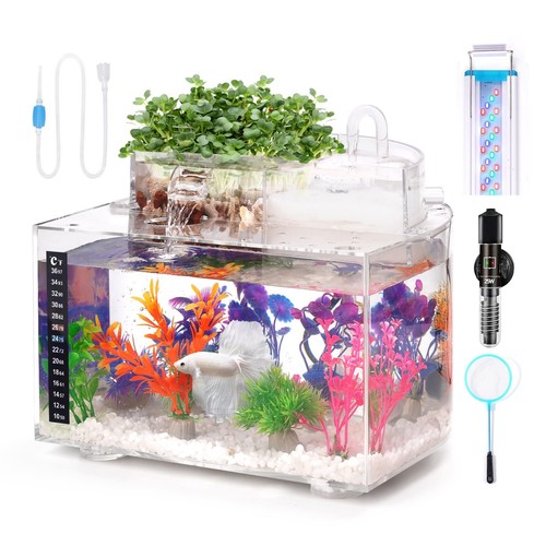 Betta fish tank kit gallon - betta, 3